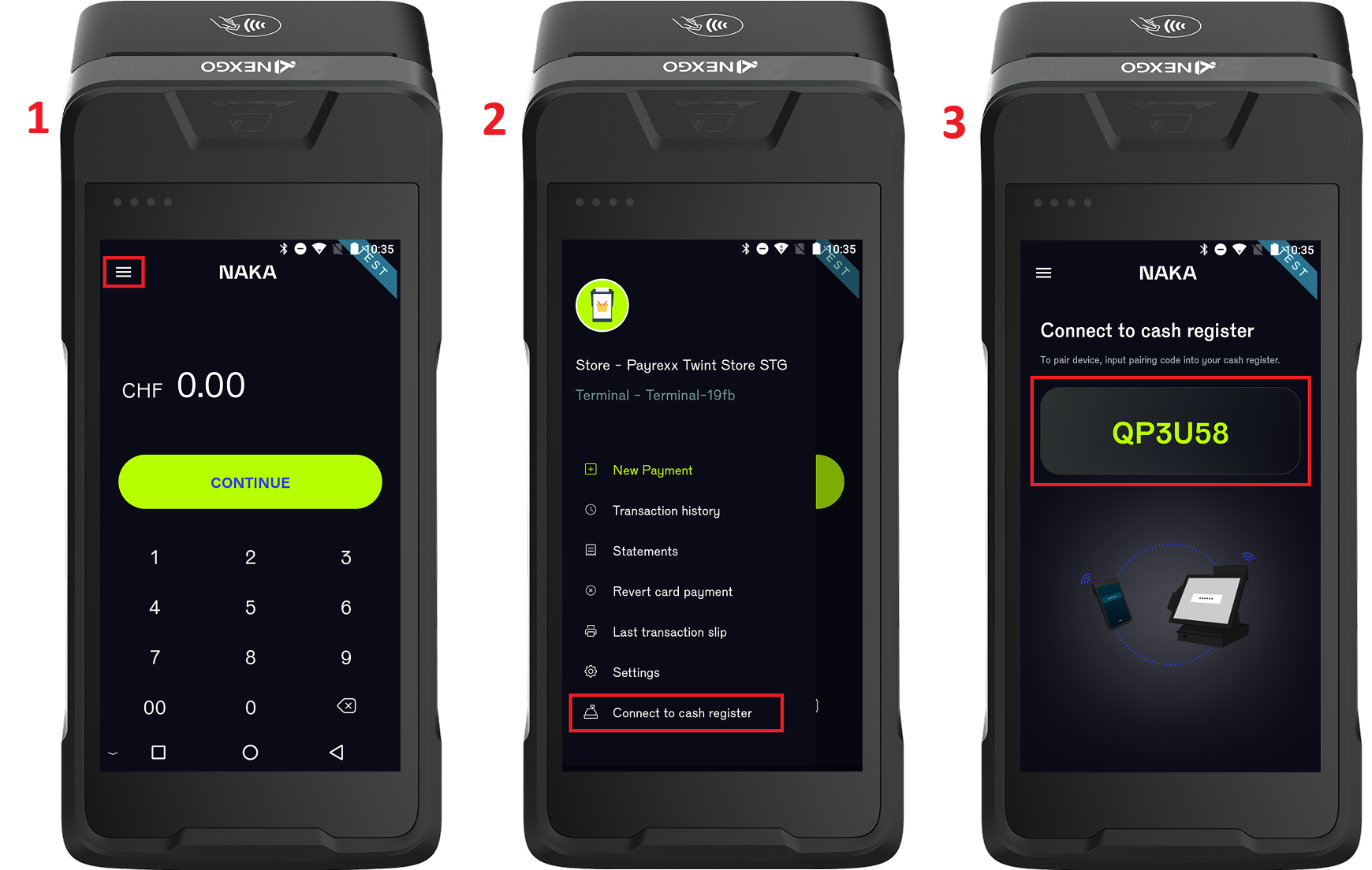 NexGo Terminal OTP Code